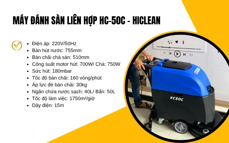 Máy đánh sàn liên hợp HC-50C - Hiclean