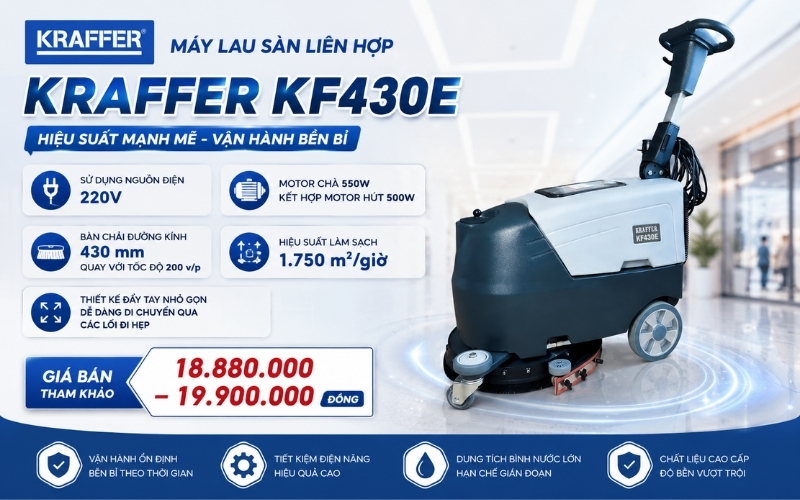 Máy lau sàn liên hợp Kraffer KF430E