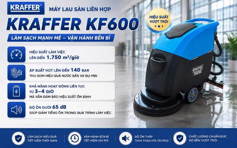 Máy lau sàn liên hợp Kraffer KF600