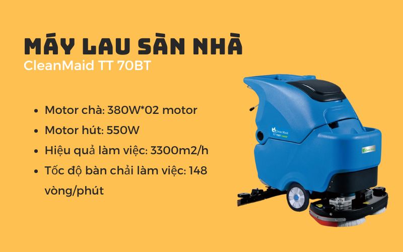 Máy lau sàn nhà CleanMaid TT 70BT