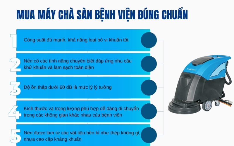 Mua máy chà sàn bệnh viện đúng chuẩn
