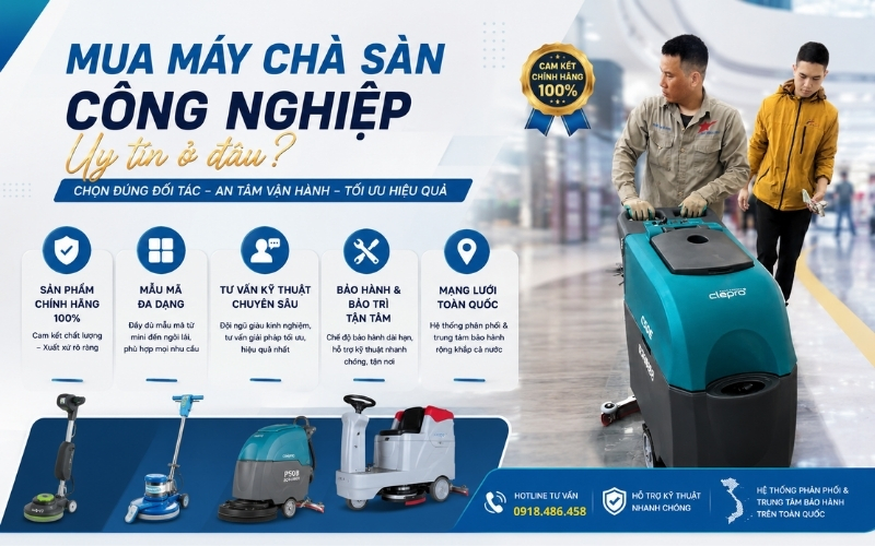 Mua máy chà sàn công nghiệp uy tín ở đâu