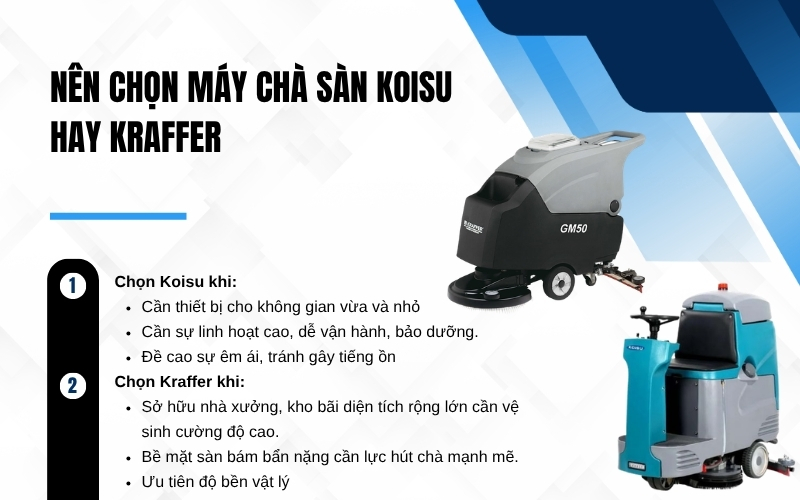 Nên chọn máy chà sàn Koisu hay Kraffer