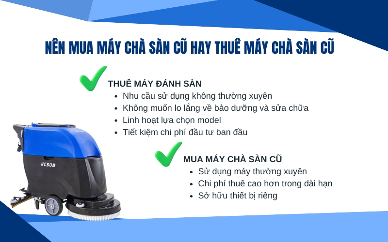 Nên mua máy chà sàn cũ hay thuê máy chà sàn cũ