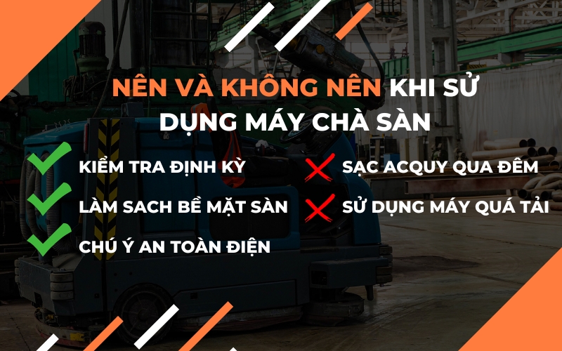 Nên và không nên khi sử dụng máy chà sàn
