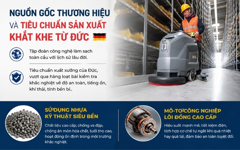 Nguồn gốc thương hiệu và tiêu chuẩn sản xuất khắt khe từ Đức
