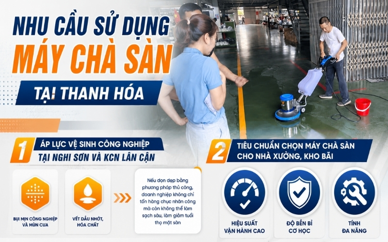 Nhu cầu sử dụng máy chà sàn tại Thanh Hóa
