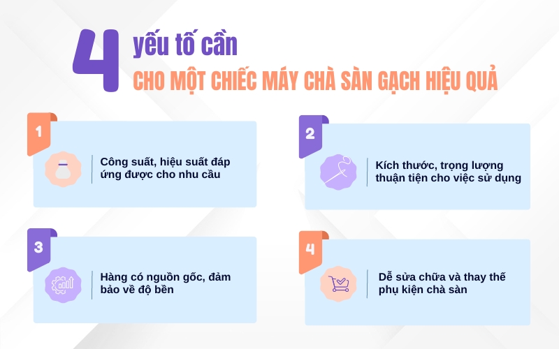 Những yếu tố cần cho một chiếc máy chà sàn gạch hiệu quả