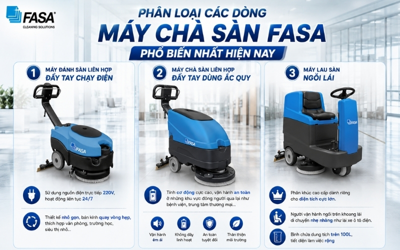 Phân loại các dòng máy chà sàn FASA phổ biến