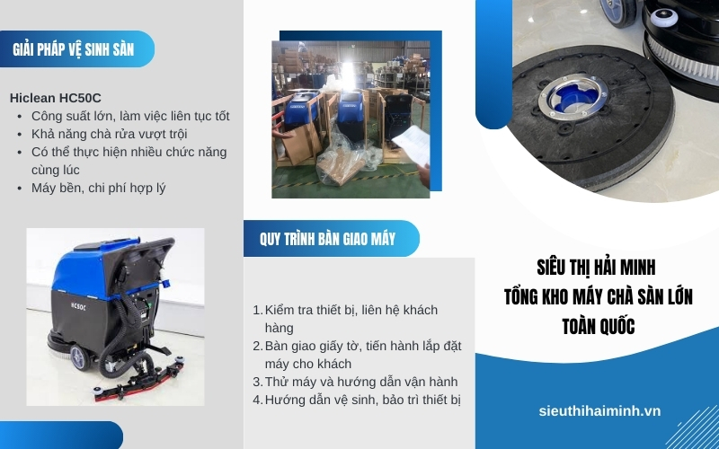 Quy trình bàn giao máy đánh sàn Hiclean HC50C