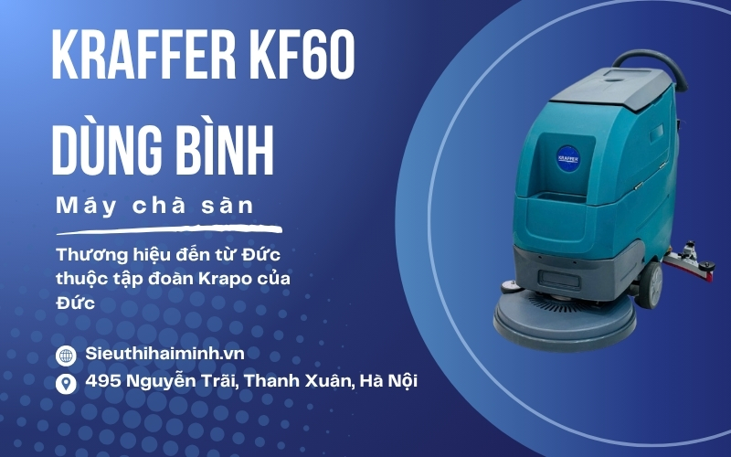 Review máy chà sàn kraffer kf60 dùng bình