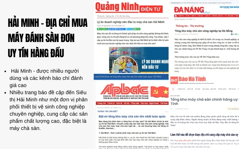 Siêu thị Hải Minh - Địa chỉ mua máy đánh sàn đơn uy tín hàng đầu