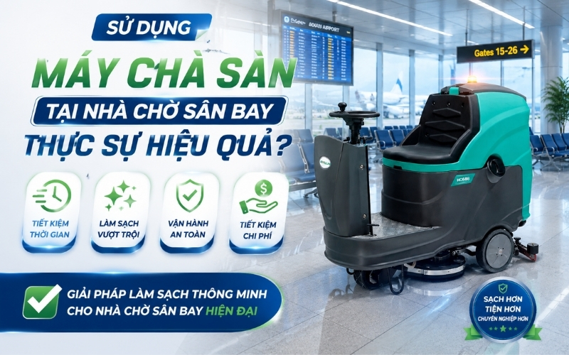 Sử Dụng Máy Chà Sàn Tại Nhà Chờ Sân Bay Thực Sự Hiệu Quả