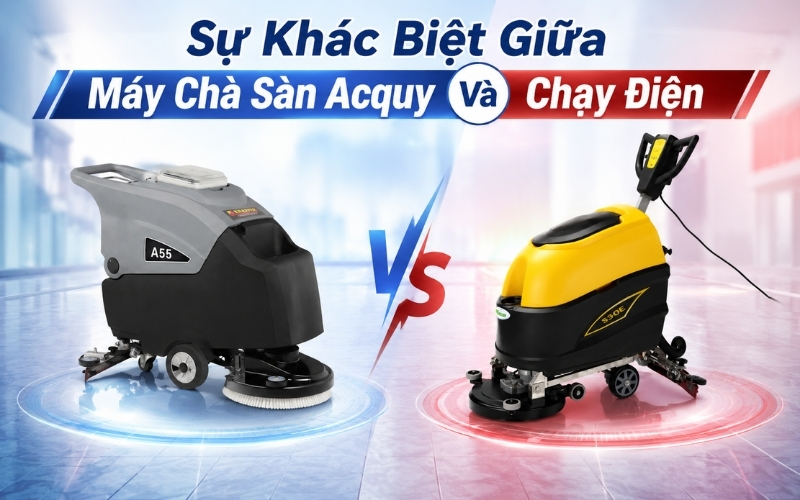 Sự Khác Biệt Giữa Máy Chà Sàn Acquy Và Chạy Điện