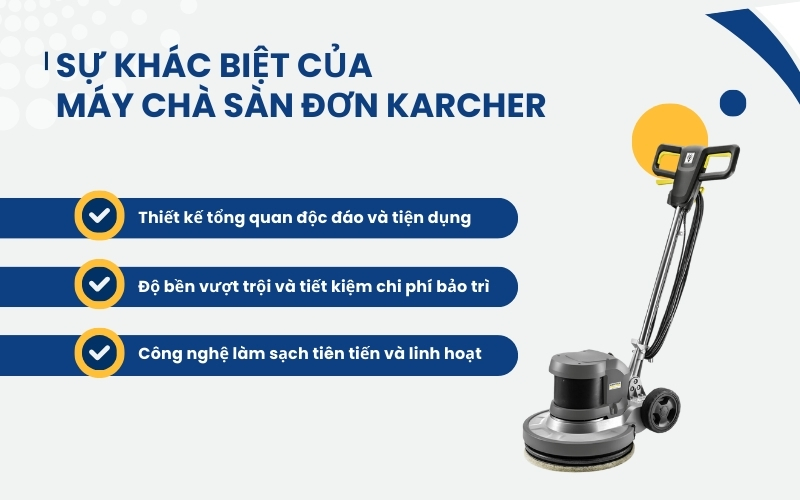 Sự khác biệt của máy chà sàn đơn Karcher