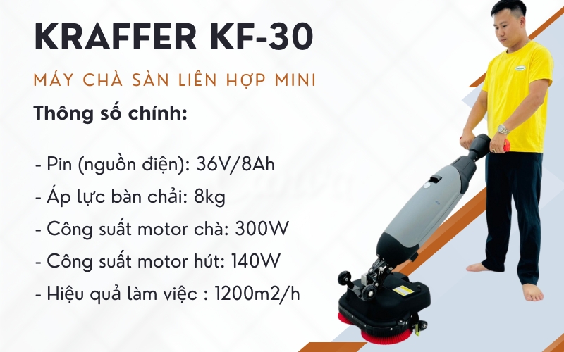 Thông số kĩ thuật máy chà sàn mini KF-30