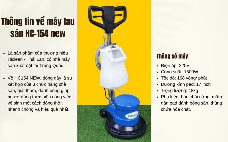 Thông tin về máy lau sàn HC-154 new