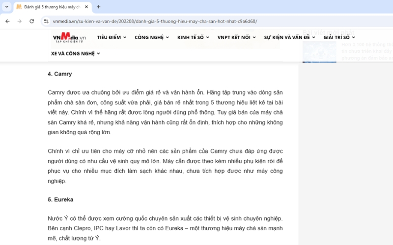 Thương Hiệu Camry - Giá rẻ, phù hợp cho không gian nhỏ