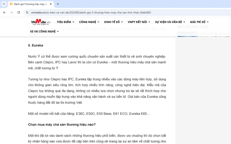 Thương hiệu Eureka – Cao cấp đến từ Ý