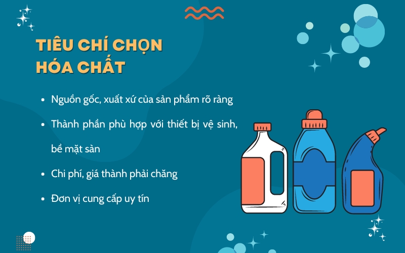 Tiêu chí chọn hóa chất cho máy chà sàn