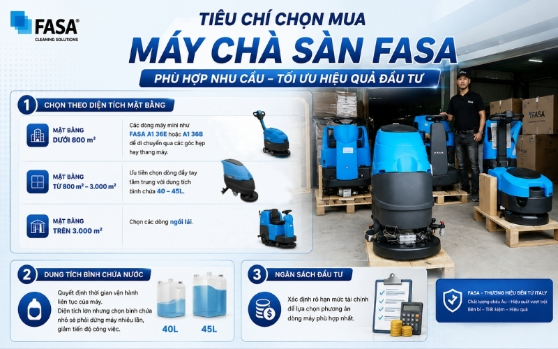Tiêu chí chọn mua máy chà sàn FASA phù hợp