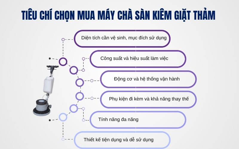 Tiêu chí chọn mua máy chà sàn kiêm giặt thảm