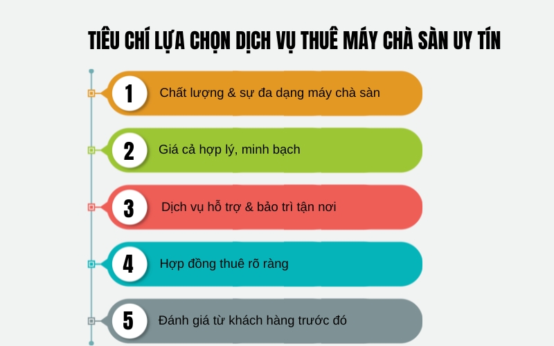 Tiêu chí lựa chọn dịch vụ thuê máy chà sàn uy tín