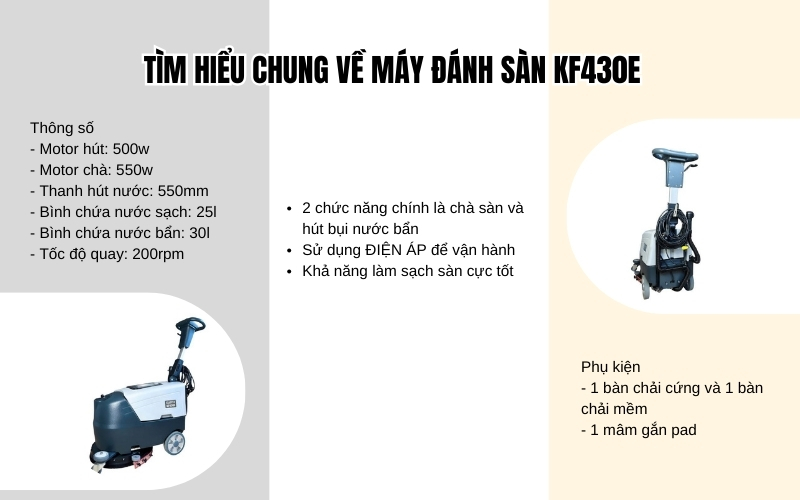 Tìm hiểu chung về máy đánh sàn KF430E