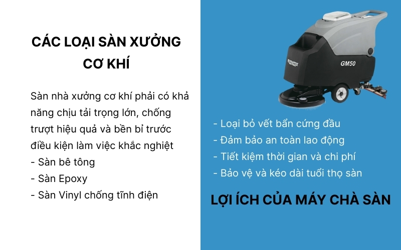 Tìm hiểu về sàn trong xưởng cơ khí