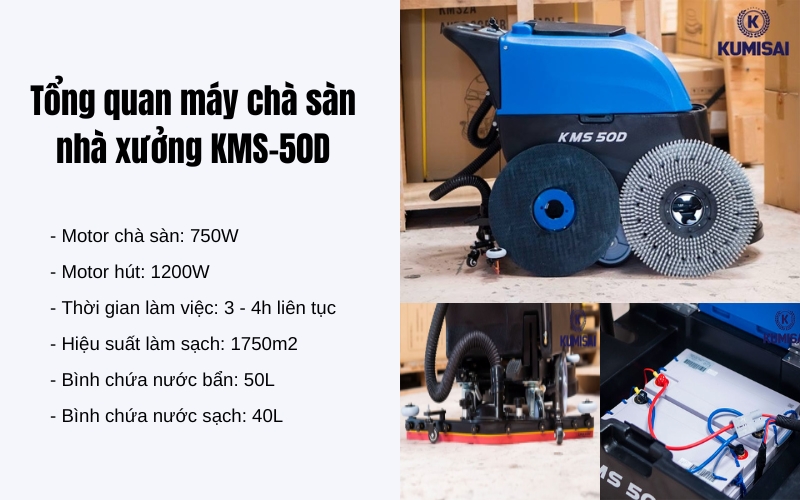 Tổng quan máy chà sàn nhà xưởng KMS-50D