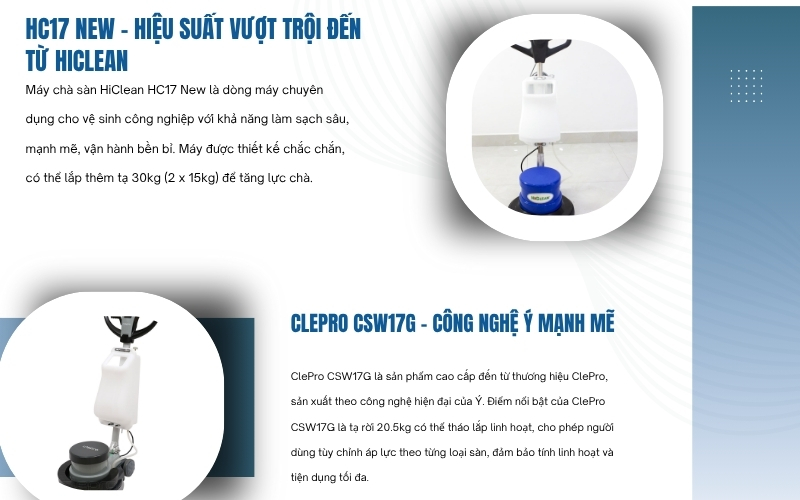 Tổng quan về hai dòng máy chà sàn đơn công nghiệp