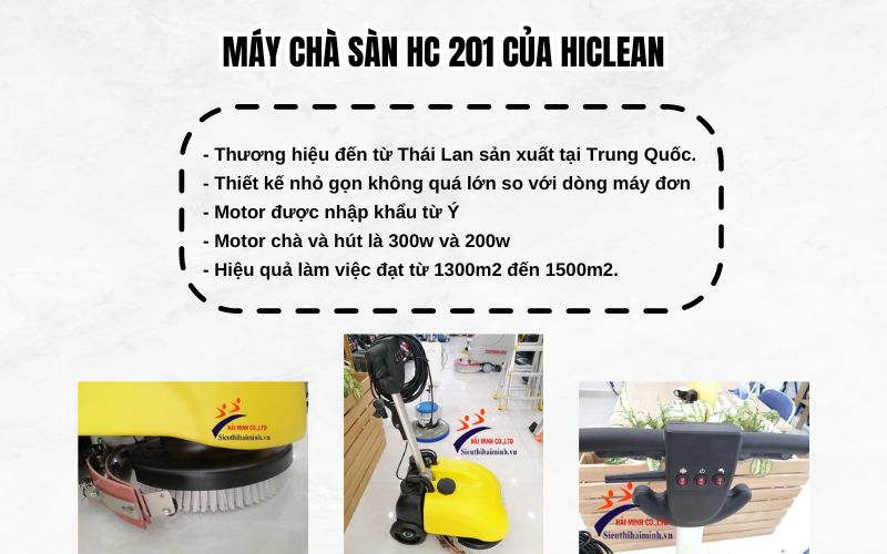 Máy chà sàn mini Hiclean HC 201 - 18.500.000 vnđ