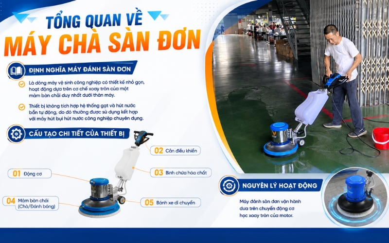 Tổng quan về máy chà sàn đơn