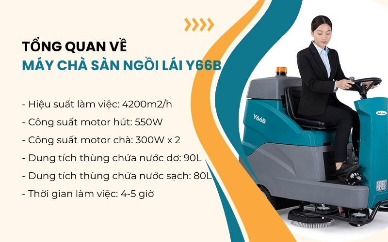 Tổng quan về máy chà sàn ngồi lái Y66B