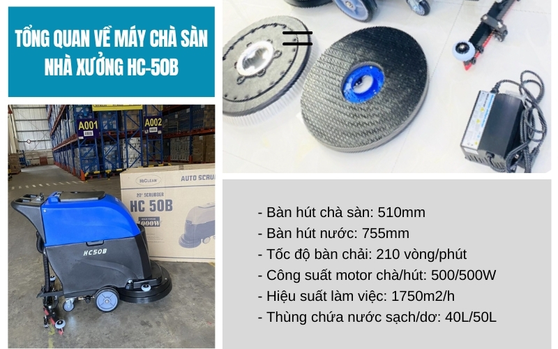 Tổng quan về máy chà sàn nhà xưởng HC-50B