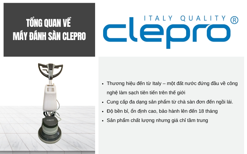 Tổng quan về máy đánh sàn Clepro