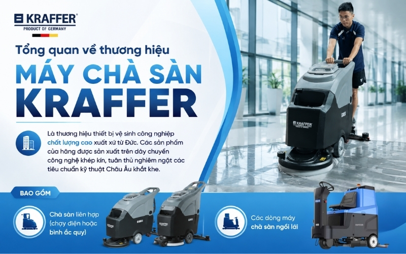 Tổng quan về thương hiệu máy chà sàn Kraffer