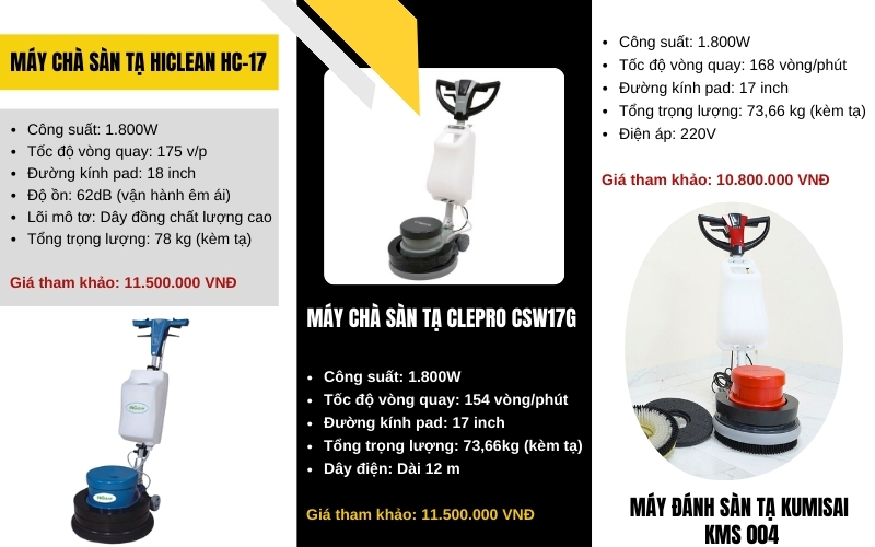 Top 3 máy chà sàn tạ tốt nhất hiện nay