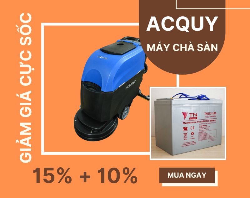 Ưu điểm của máy chà sàn sử dụng bình ắc quy