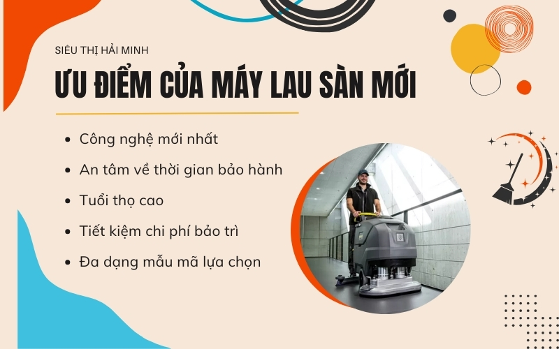 Ưu điểm của máy lau sàn mới