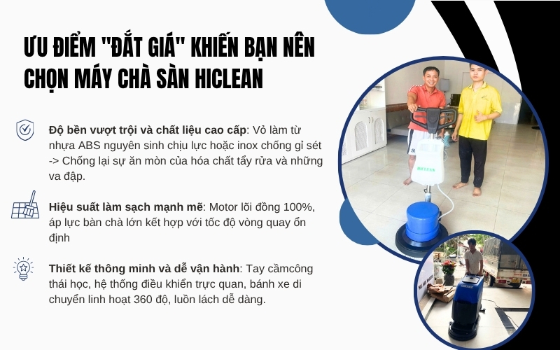 Ưu điểm đắt giá khiến bạn nên chọn máy chà sàn HiClean