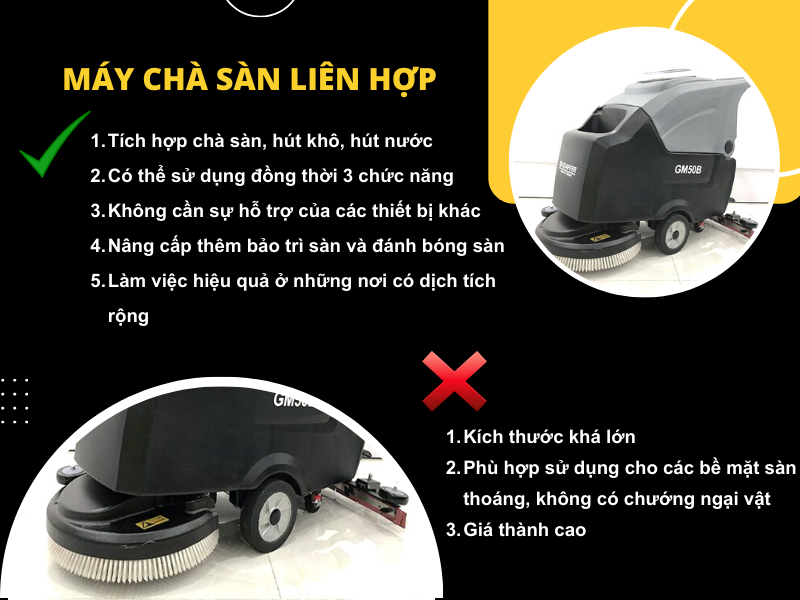 Ưu nhược điểm của máy chà sàn liên hợp