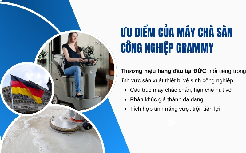 Ưu điểm máy chà sàn công nghiệp Grammy