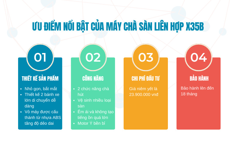 Ưu điểm nổi bật của máy chà sàn liên hợp X35B