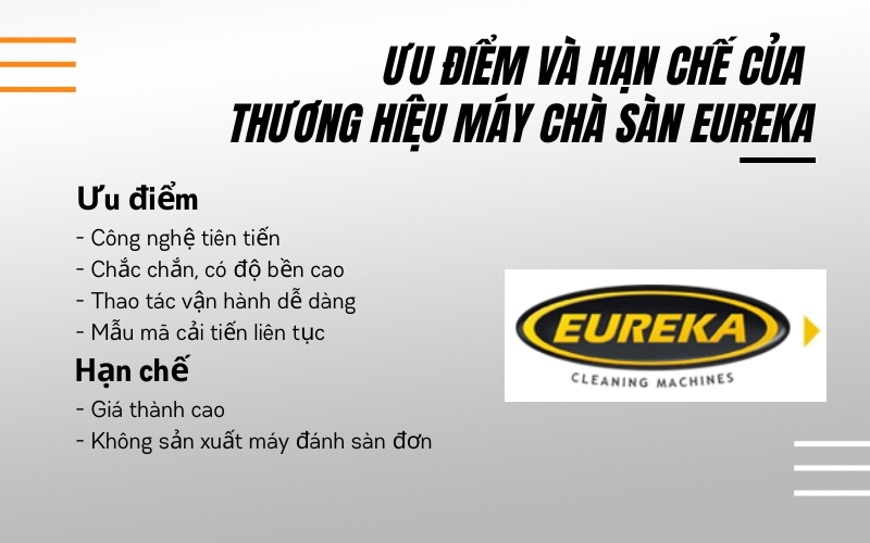 Ưu điểm và hạn chế của thương hiệu máy chà sàn Eureka
