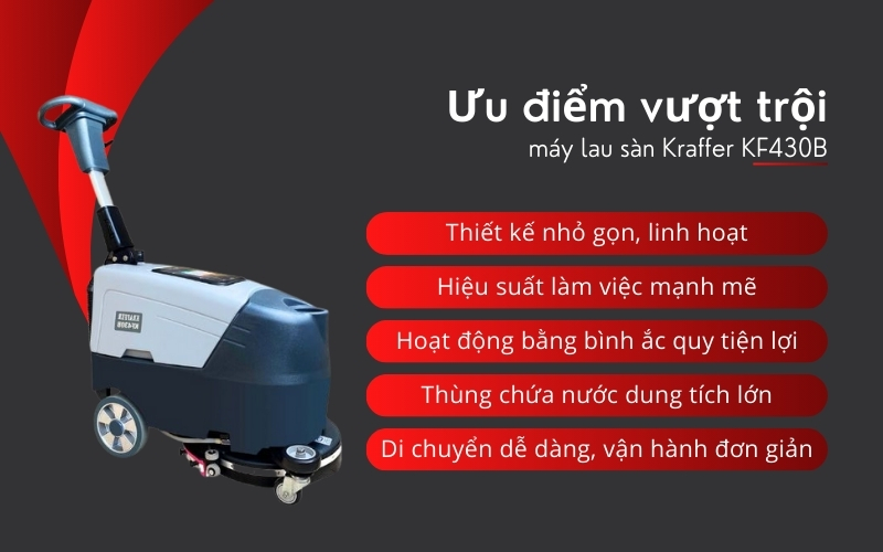 Ưu điểm vượt trội của máy lau sàn Kraffer KF430B