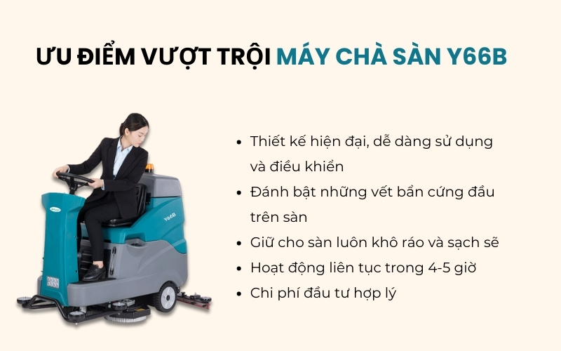 Ưu điểm vượt trội máy chà sàn Y66B