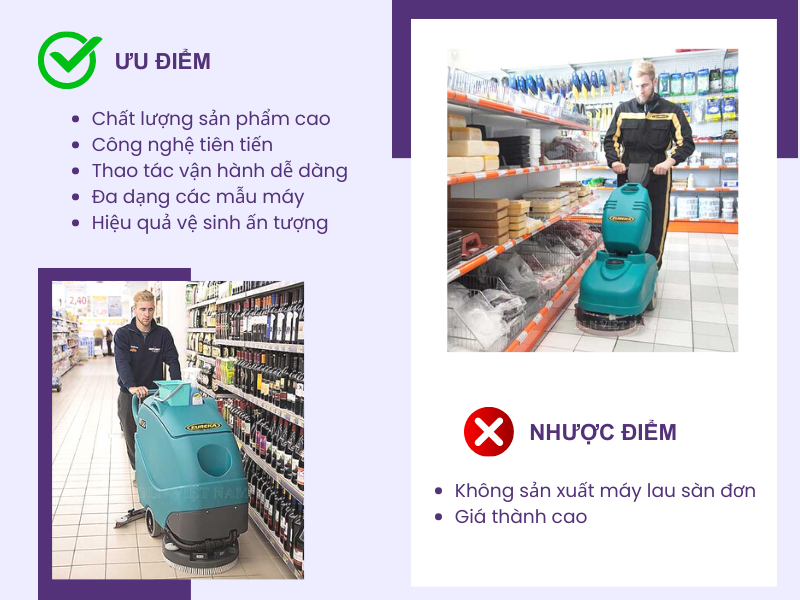 Ưu nhược điểm của máy lau sàn Eureka 