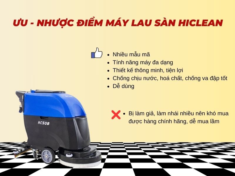 Ưu nhược điểm máy lau sàn Hiclean