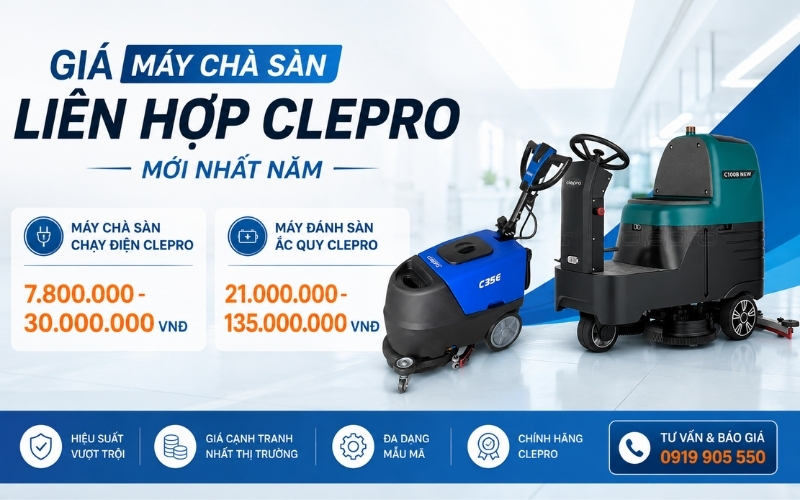 giá máy chà sàn liên hợp Clepro mới nhất năm